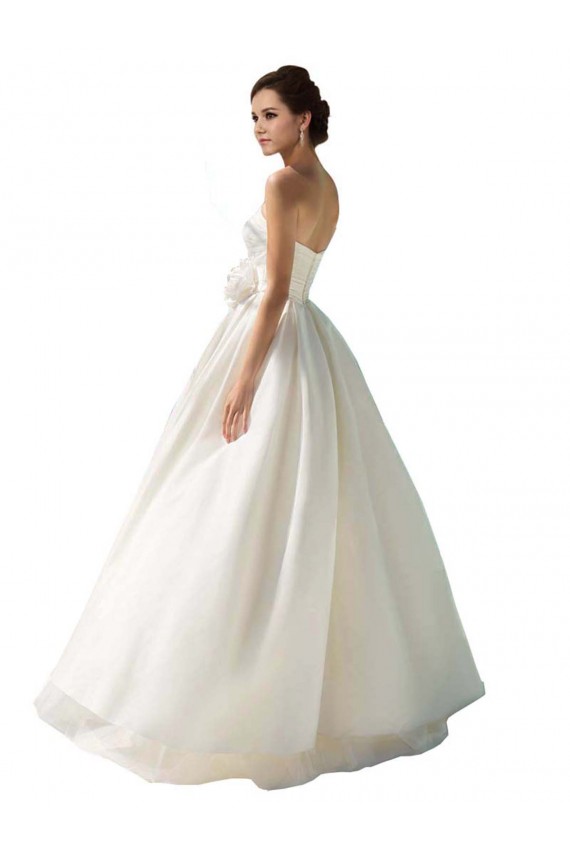 Sleeveless Strapless Soft Chiffon Ivory Long Wedding Dress Bath