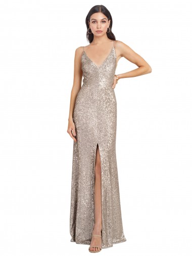 Sleeveless High Neck Sequin & Sparkling Sequin Silver Long Formal Evening Gown / Prom Dress / Bridesmaid Dress Bath
