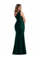 Sleeveless One Shoulder Silk like Satin Ever Green Long Formal Plus Size Evening Gown / Prom Dress / Bridesmaid Dress Bath