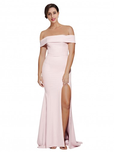 Sleeveless Square Neck Stretch Crepe Pink Sweep Train Formal Evening Gown / Prom Dress / Bridesmaid Dress Bath